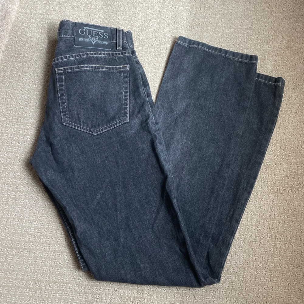 Guess vintage low rider black/gray wash jeans sz 26
